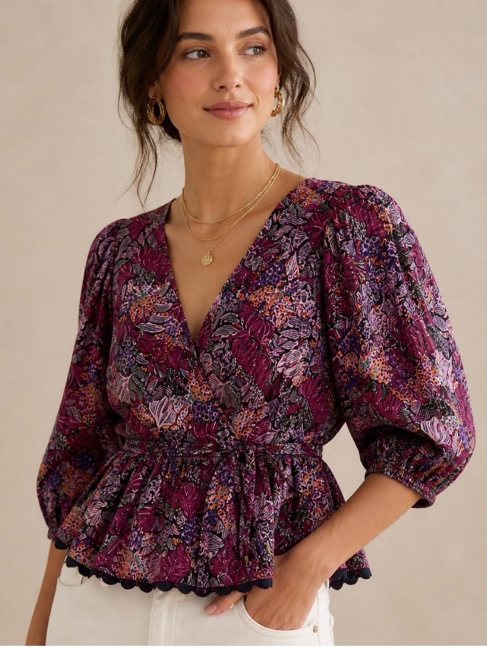 Kika Vargas x Target Floral Peplum Blouse